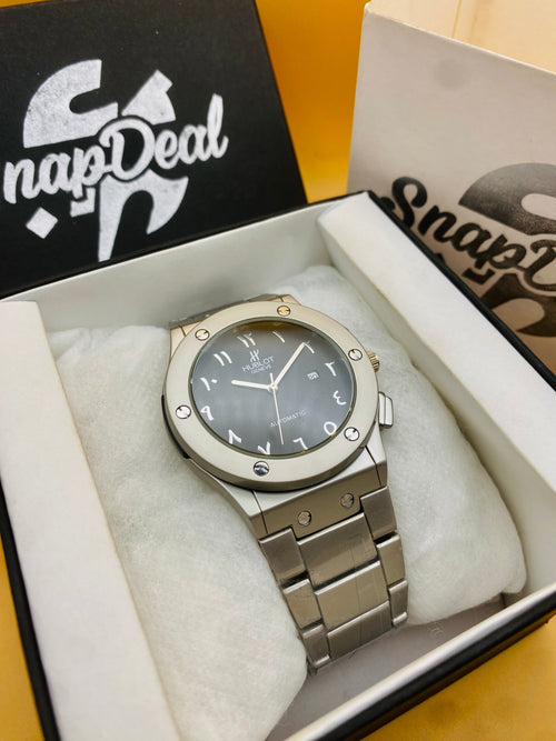 HB Silver with (Black Arabic Dial)