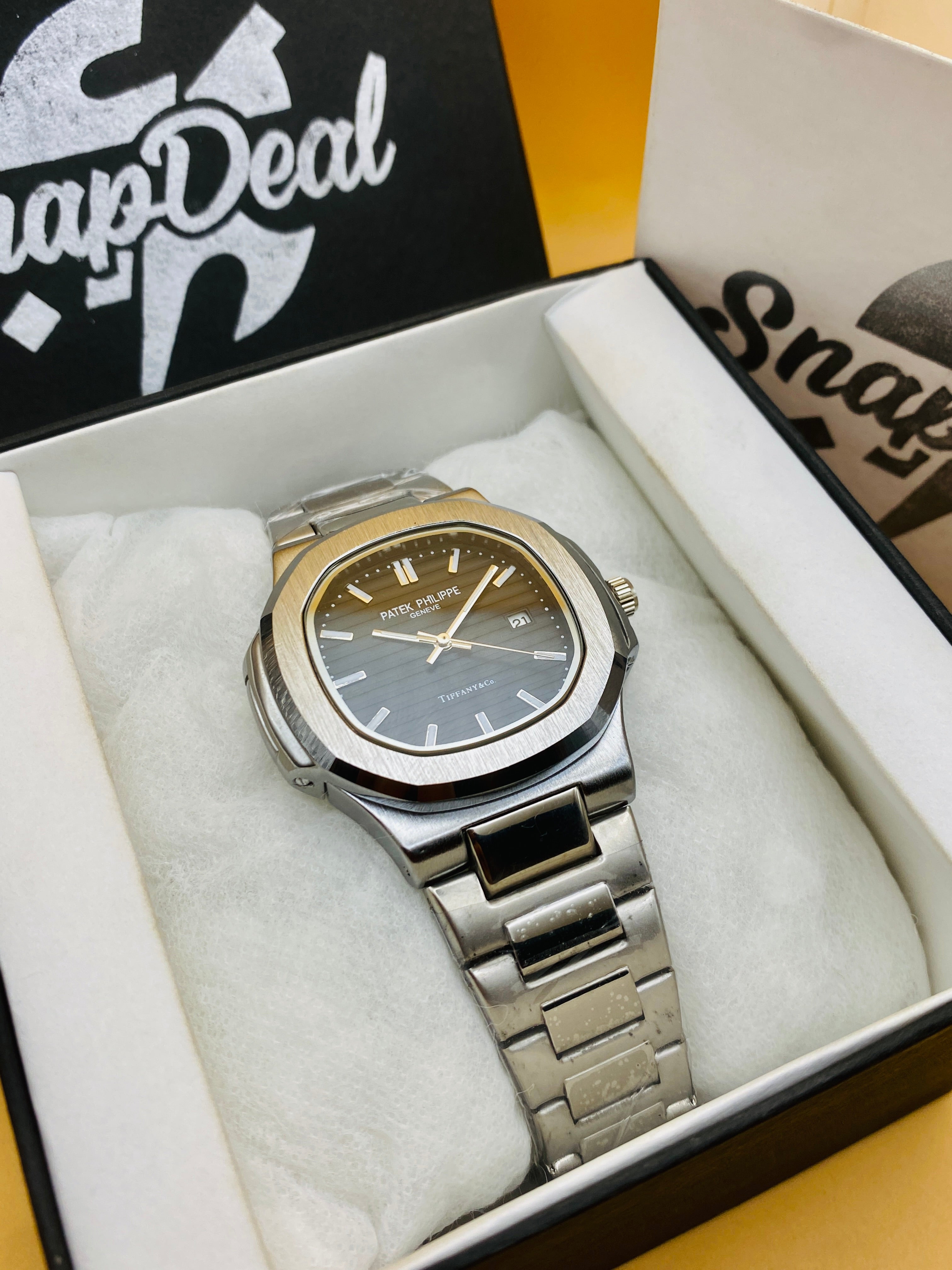 P-P Geneve Silver with (Black Dial)