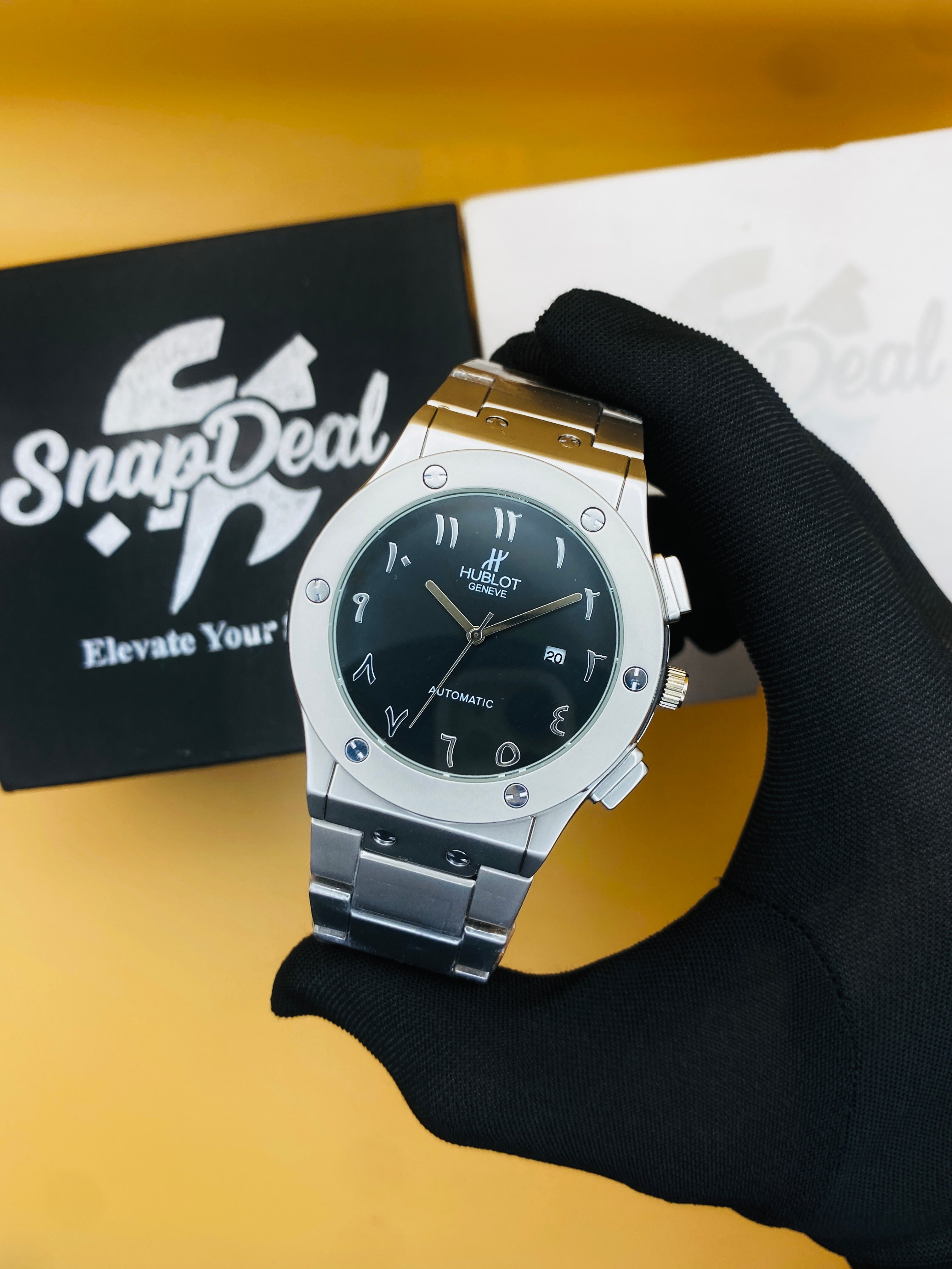 HB Silver with (Black Arabic Dial)
