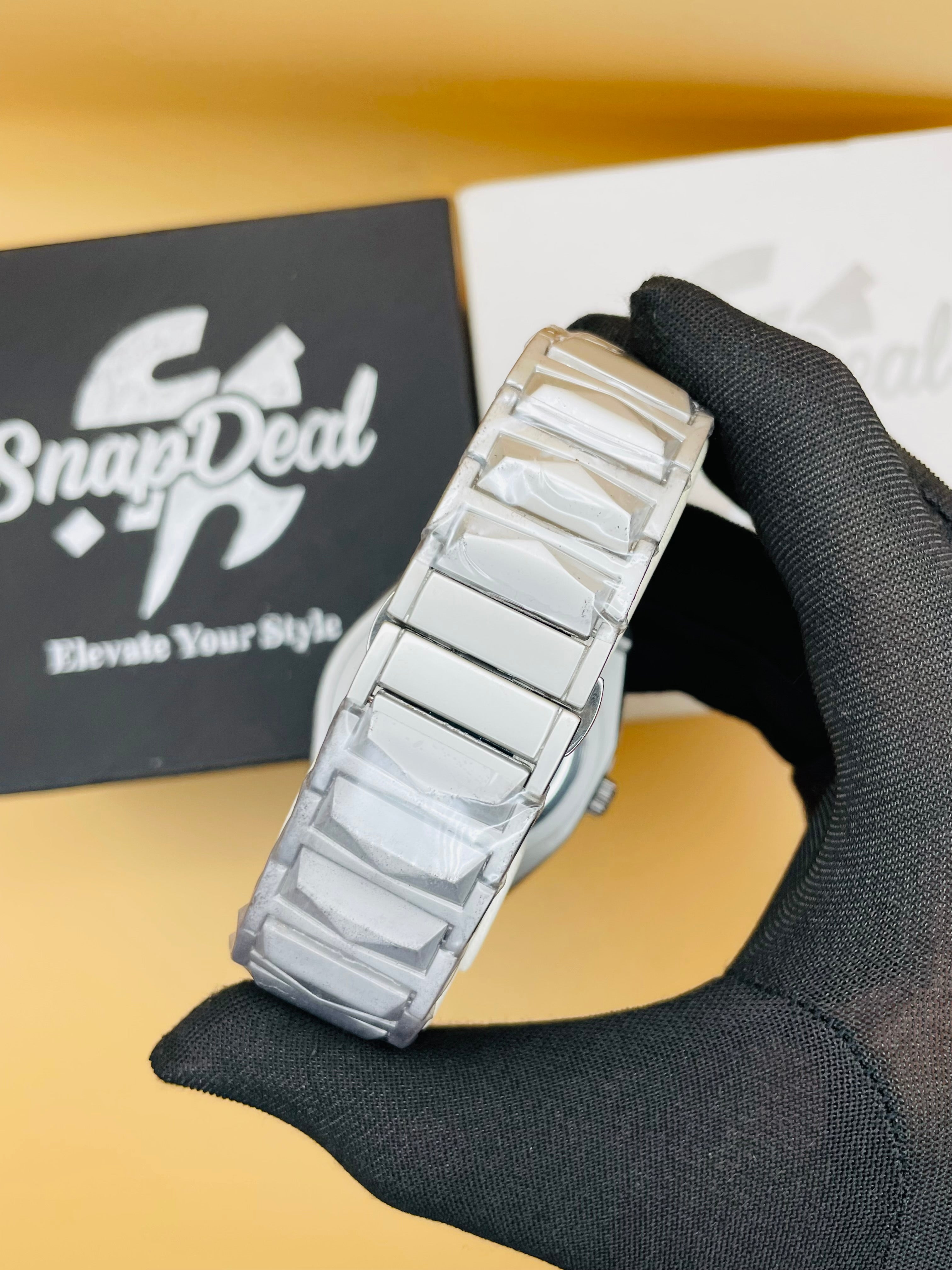 HB Diamond Cut Silver with (Black Dial)