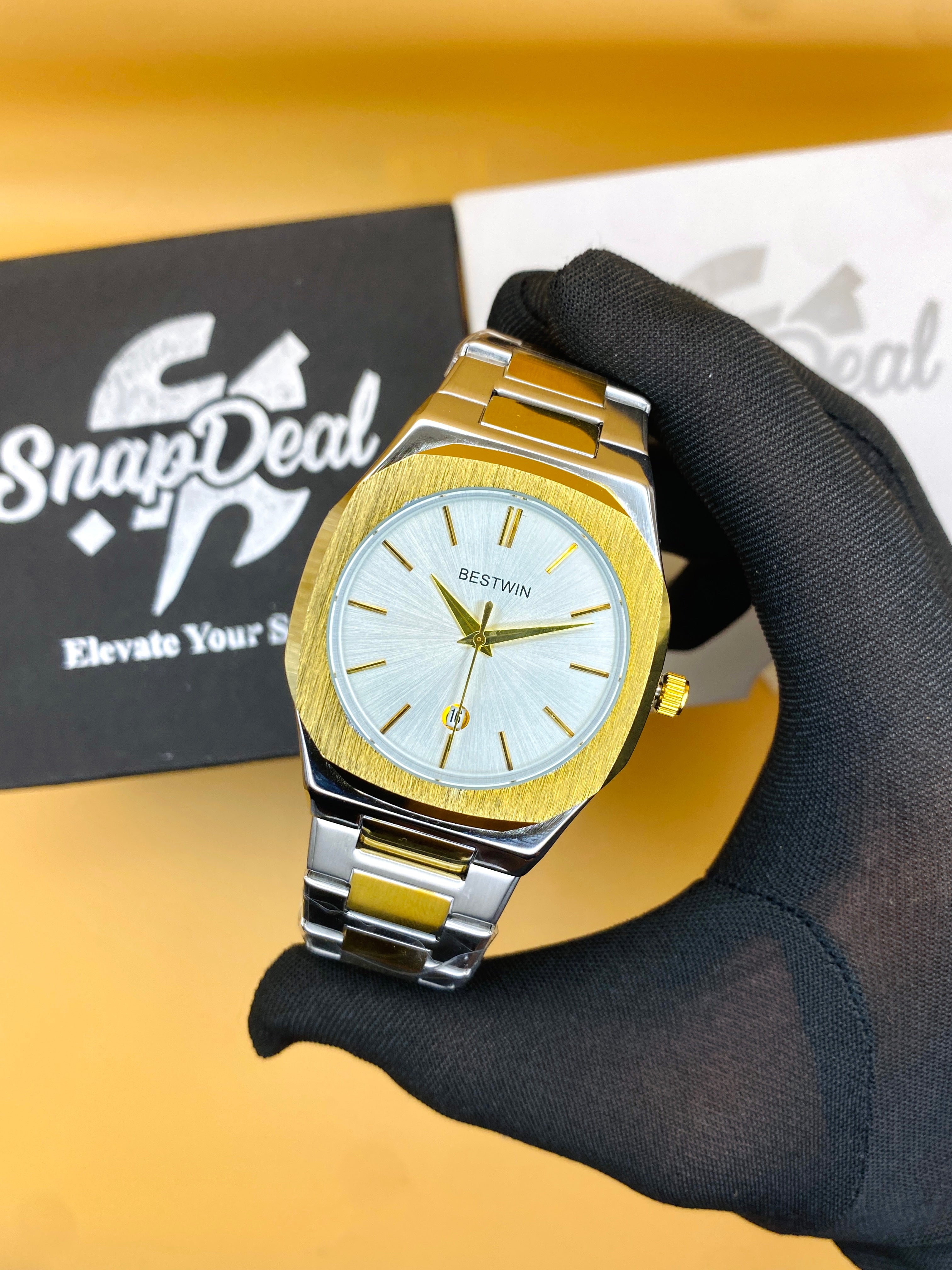 Bestwin Stainless Steel Silver with (White Dial)