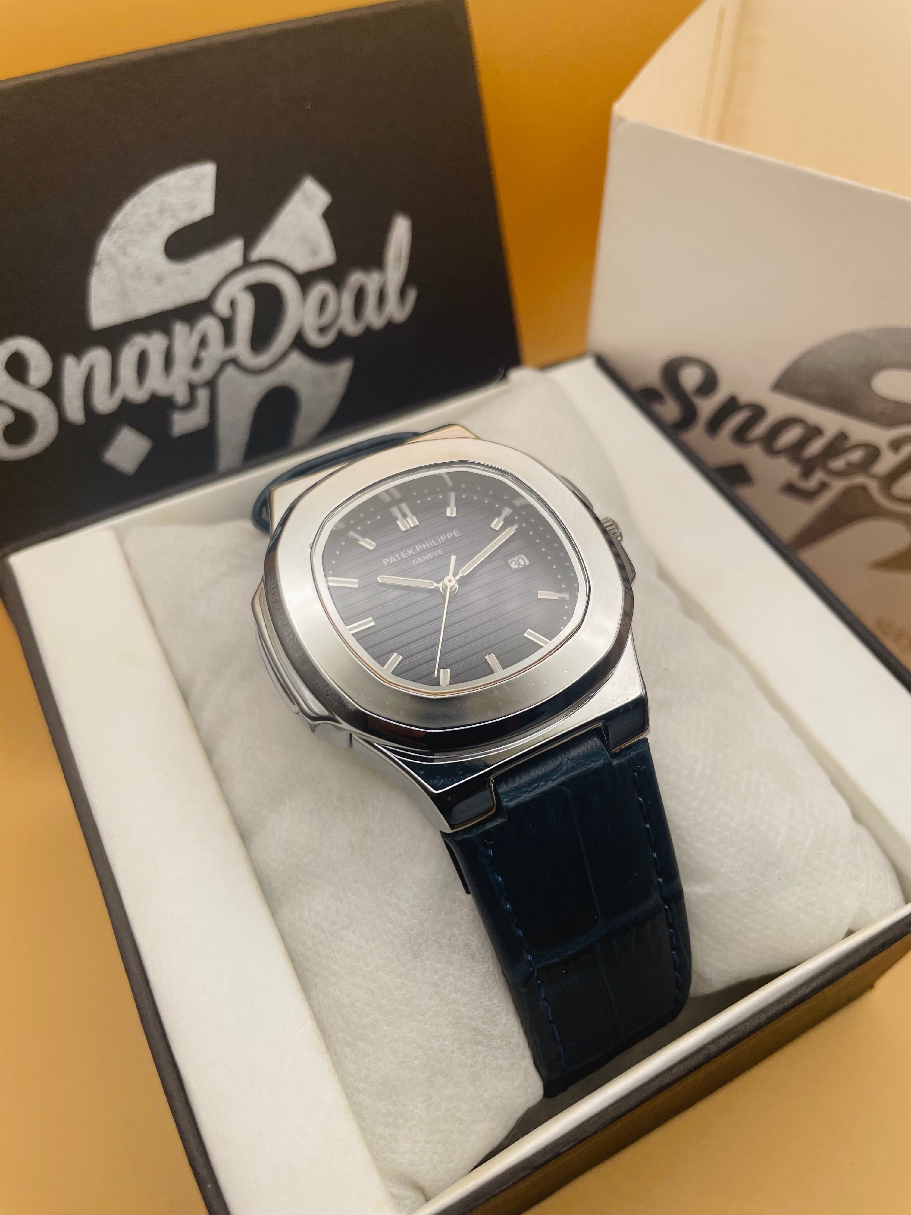 P-P Blue Leather Strap Master Lock - Dial (Blue-Silver)
