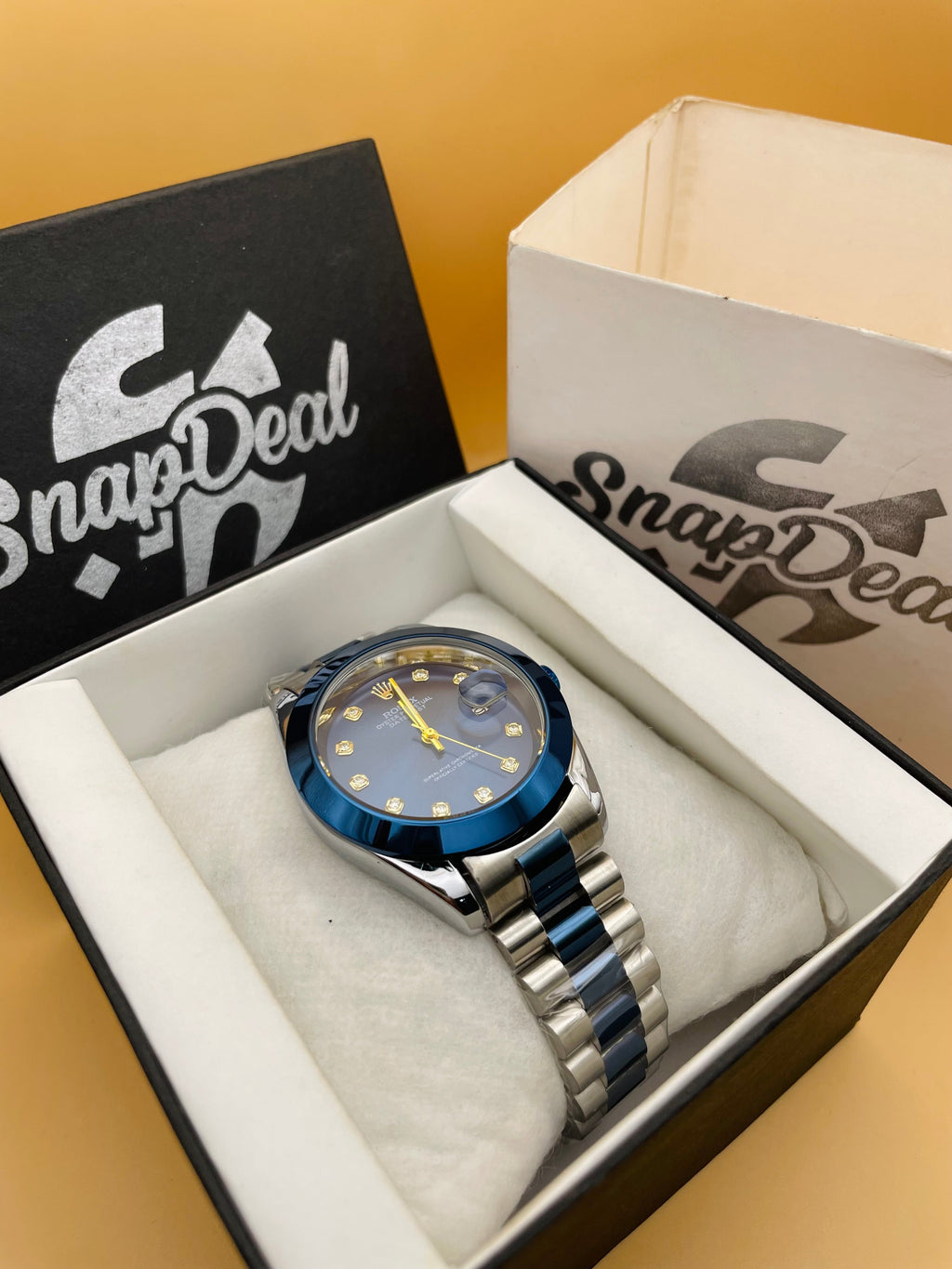 RLX Blue-Silver with (White Dial)
