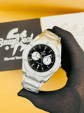 HB Diamond Cut Silver with (Black Dial)