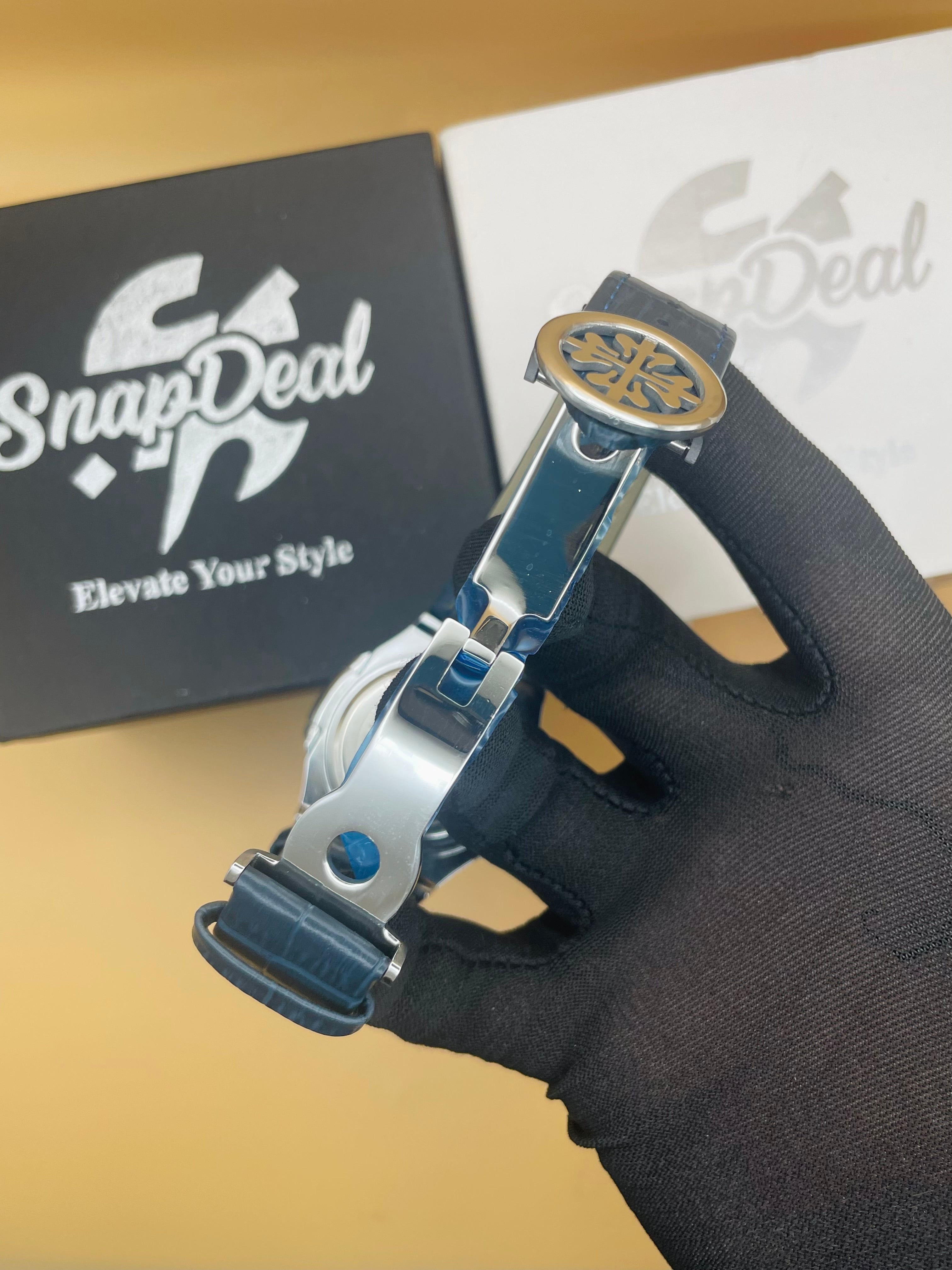 P-P Blue Leather Strap Master Lock - Dial (Blue-Silver)