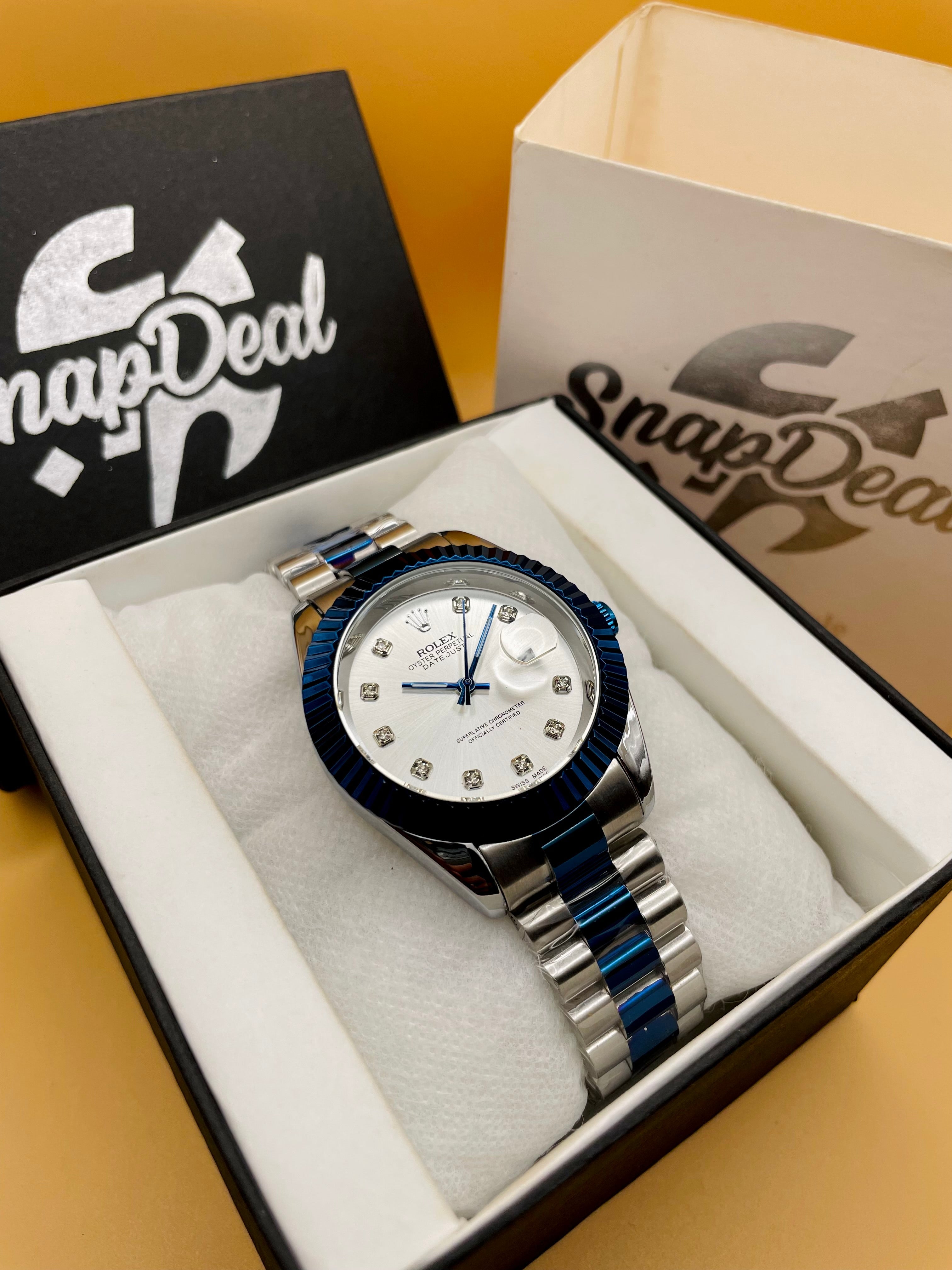 RLX Blue-Silver with (White Dial) Kangaroo