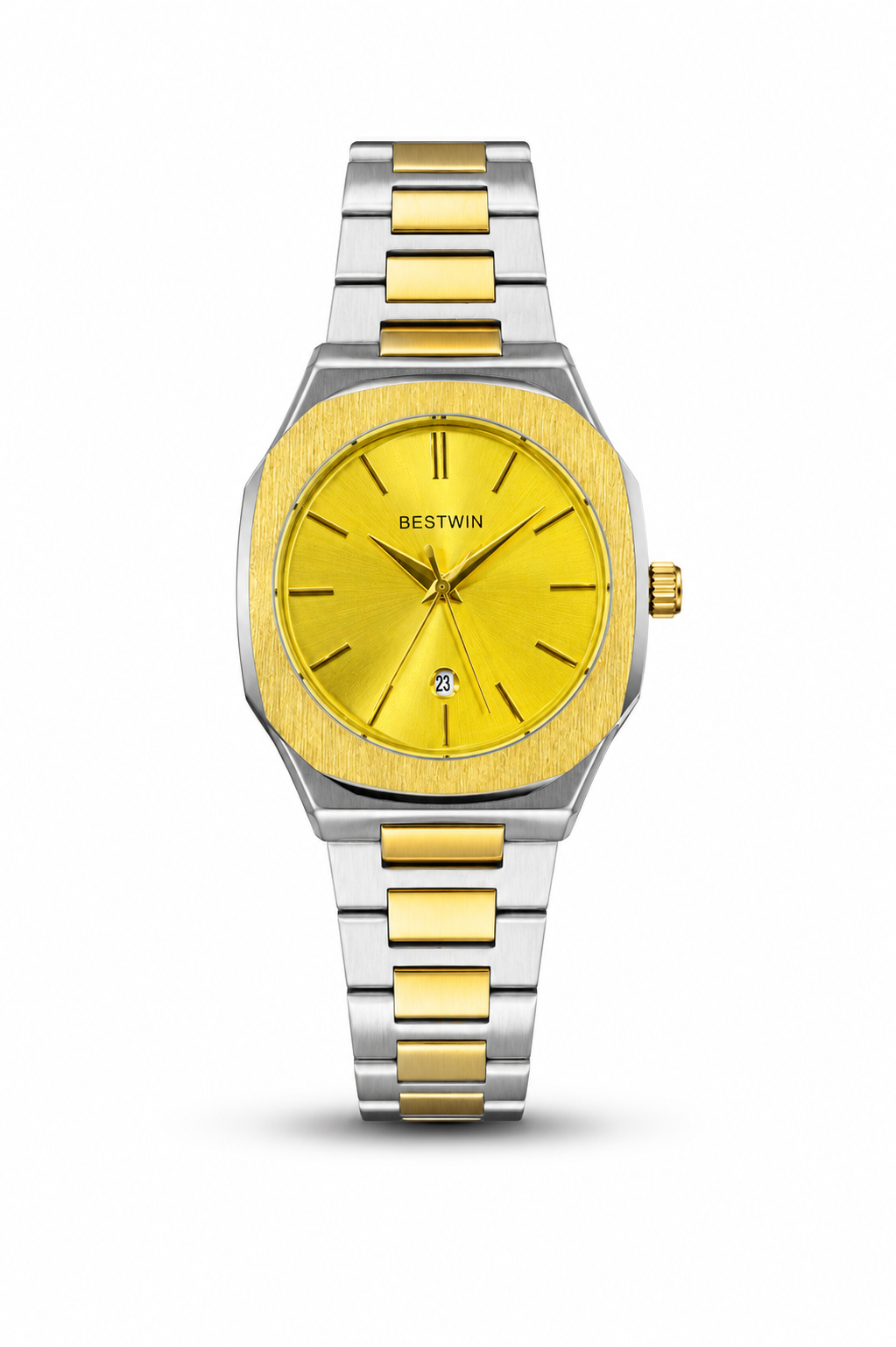 Bestwin Stainless Steel Silver with (Golden Dial)