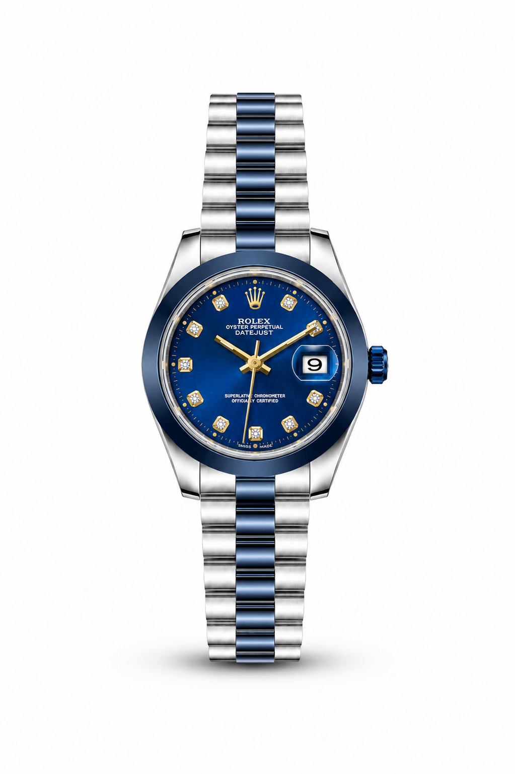 RLX Blue-Silver with (White Dial)